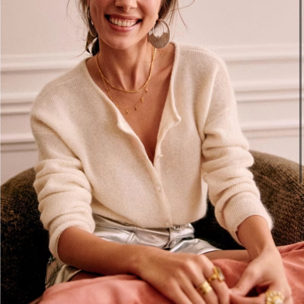 Sezane Gaspard Cardigan in Ecru/ivory - Size M